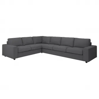 IKEA VIMLE Husa canapea colt 5 locuri, cu brate late/Hallarp gri