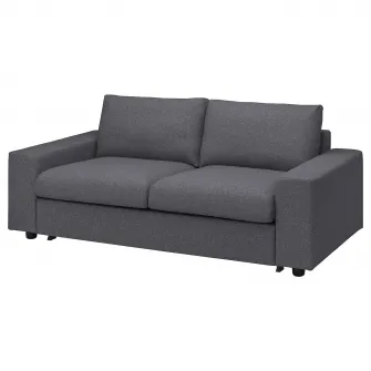 IKEA VIMLE Husa canapea extensibila 2 loc, cu brate late/Gunnared gri mediu