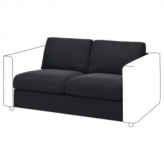 IKEA VIMLE Sectiune 2 locuri, Saxemara negru-albastru