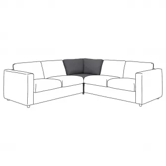 IKEA VIMLE Sectiune colt, Gunnared gri mediu