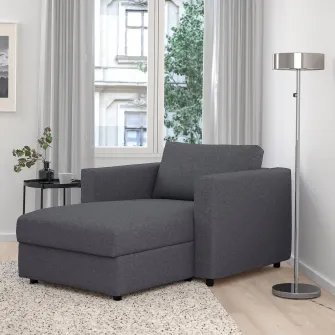 IKEA VIMLE Sezlong, Gunnared gri mediu