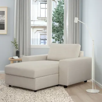 IKEA VIMLE Sezlong, cu brate late/Gunnared bej