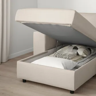 IKEA VIMLE Sezlong, cu brate late/Gunnared bej