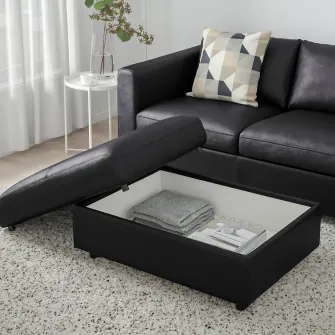 IKEA VIMLE Taburet cu depozitare, Grann/Bomstad negru