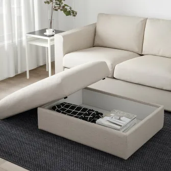 IKEA VIMLE Taburet cu depozitare, Gunnared bej
