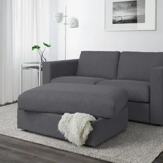IKEA VIMLE Taburet cu depozitare, Gunnared gri mediu