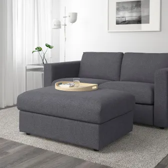 IKEA VIMLE Taburet cu depozitare, Gunnared gri mediu