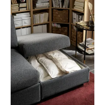 IKEA VIMLE Taburet cu depozitare, Gunnared gri mediu