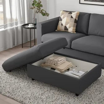IKEA VIMLE Taburet cu depozitare, Hallarp gri