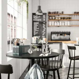 IKEA VIMPELFISK Suport tacamuri, bambus/gri-turcoaz
