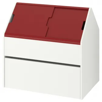 IKEA VITBJÖRN Unitate depozitare + 1 sertar, alb/rosu, 80x55x78 cm