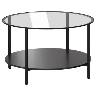 IKEA VITTSJÖ Masuta cafea, negru-maro/sticla, 75 cm