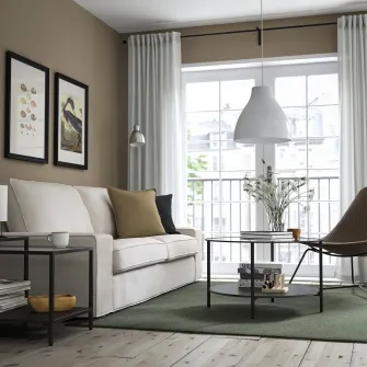 IKEA VITTSJÖ Masuta cafea, negru-maro/sticla, 75 cm