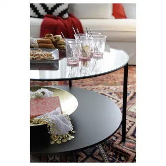 IKEA VITTSJÖ Masuta cafea, negru-maro/sticla, 75 cm