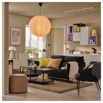 IKEA VITTSJÖ Set 2 mese, negru-maro/sticla, 90x50 cm