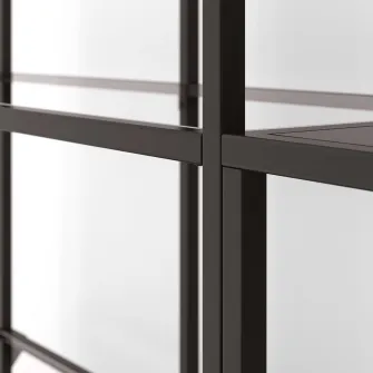 IKEA VITTSJÖ Ansamblu depozitare, negru-maro/sticla, 200x36x93 cm