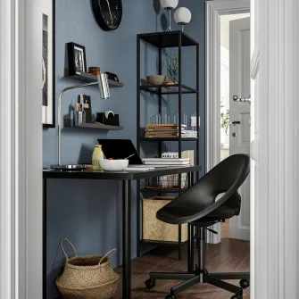 IKEA VITTSJÖ Etajera, negru-maro/sticla, 51x175 cm