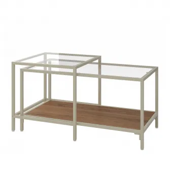 IKEA VITTSJÖ Set 2 mese, bej deschis/sticla, 90x50 cm