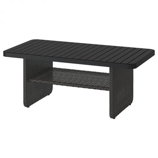 IKEA VITTSKÄR Masuta cafea, rattan plastic exterior/gri inchis, 110x58 cm