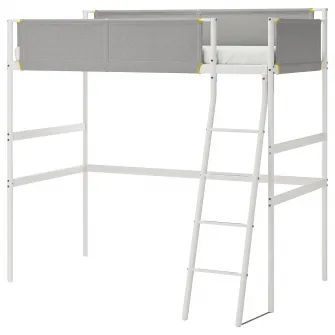 IKEA VITVAL Cadru pat supraetajat, alb/gri, 90x200 cm