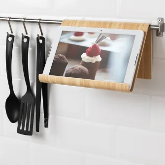 IKEA VIVALLA Suport pentru tableta, furnir bambus, 26x17 cm