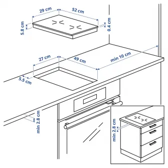 IKEA VÄLBILDAD Plita cu inductie, IKEA 300 negru, 29 cm