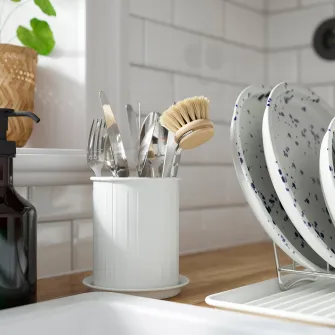 IKEA VÄLVÅRDAD Suport tacamuri, alb/galvanizat, 13 cm