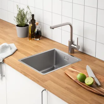 IKEA VRESJÖN Chiuveta incorporata, 1 cuva, inox, 37x44 cm