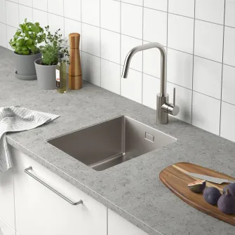 IKEA VRESJÖN Chiuveta incorporata, 1 cuva, inox, 37x44 cm