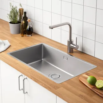 IKEA VRESJÖN Chiuveta incorporata, 1 cuva, inox, 73x44 cm