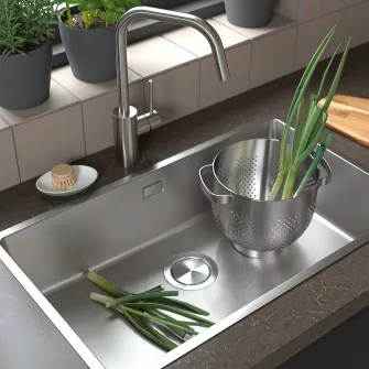 IKEA VRESJÖN Chiuveta incorporata, 1 cuva, inox, 73x44 cm