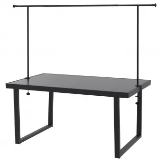IKEA VÄRMANSÖ / HELGEÖ Masa cu bagheta decorativa, exterior gri inchis/negru, 161 cm