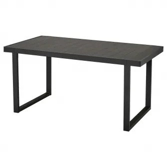 IKEA VÄRMANSÖ Masa exterior, gri inchis, 161x93 cm