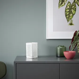 IKEA VÅRSYREN Felinar lumanare pastila, alb, 12 cm