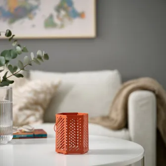 IKEA VÅRSYREN Felinar lumanare pastila, maro-port, 12 cm