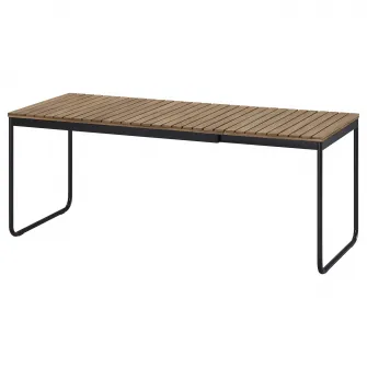IKEA VÄSMAN Masa extensibila exterior, maro deschis vopsit, 135/190x74 cm
