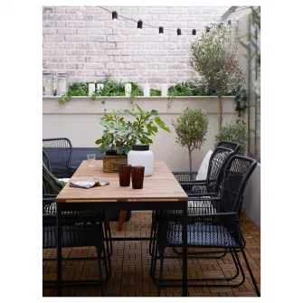IKEA VÄSMAN Masa extensibila exterior, maro deschis vopsit, 135/190x74 cm