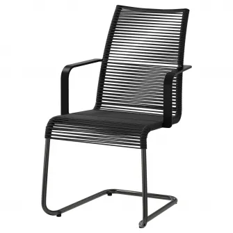 IKEA VÄSMAN Scaun cu brate, exterior, negru
