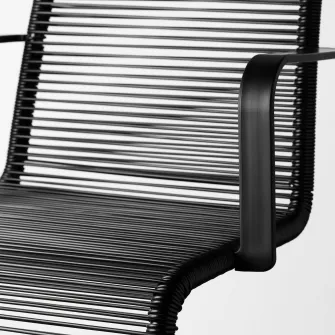 IKEA VÄSMAN Scaun cu brate, exterior, negru