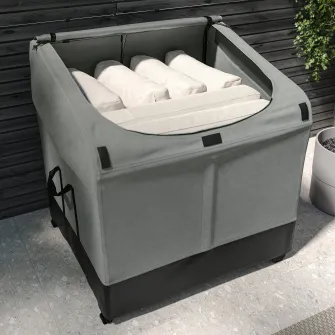 IKEA VÄTTERSÖ Cutie depozitare, exterior, gri inchis, 78x72x79 cm