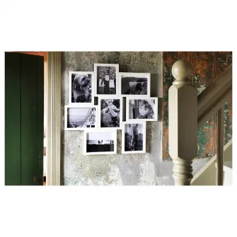 IKEA VÄXBO Rama pentru 8 fotografii, alb, 13x18 cm
