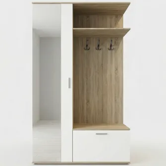 Cuier hol Irim Ambasador 120x35x198 cm, Sonoma/Alb