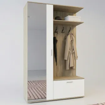 Cuier hol Irim Ambasador 120x35x198 cm, Sonoma/Alb