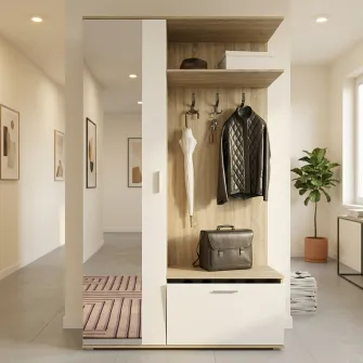 Cuier hol Irim Ambasador 120x35x198 cm, Sonoma/Alb