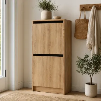 Comoda pentru pantofi 4home Rolf, 50x94x28 cm, Stejar Kraft Auriu