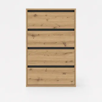 Comoda 4home Ideea K, 60x100x42 cm, 4 sertare, Stejar Artizanal/Gri Grafit