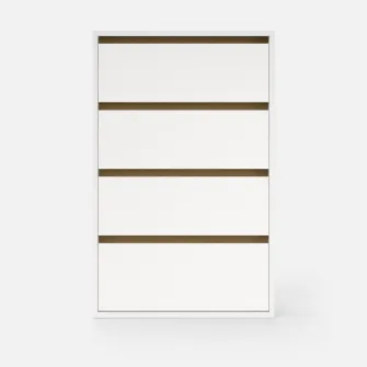 Comoda 4home Ideea K, 60x100x42 cm, 4 sertare, Nimfea Alba/Stejar Artizanal