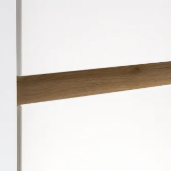 Comoda 4home Ideea K, 60x100x42 cm, 4 sertare, Nimfea Alba/Stejar Artizanal