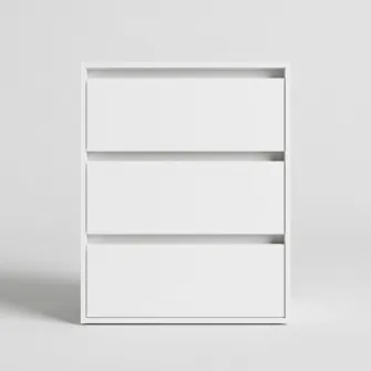 Comoda 4home Ideea K, 76x60x42 cm, 3 sertare, Nimfea Alba/Nimfea Alba