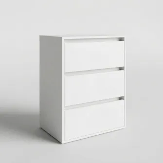 Comoda 4home Ideea K, 76x60x42 cm, 3 sertare, Nimfea Alba/Nimfea Alba